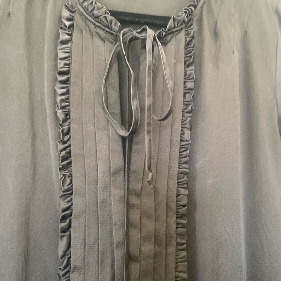 Development  Black Silk Ruffled Top - Picture 2 of 8